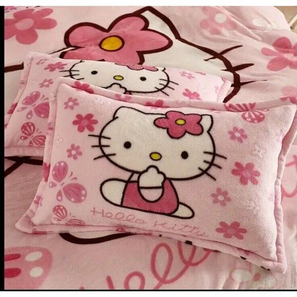 Sanrio Other - 🔥Sanrio Hello Kitty Pink Plush Fleece 30”x20” Pillow Case Easter Gift BNWT🔥